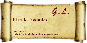 Girst Levente névjegykártya